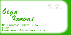 olga hamvai business card